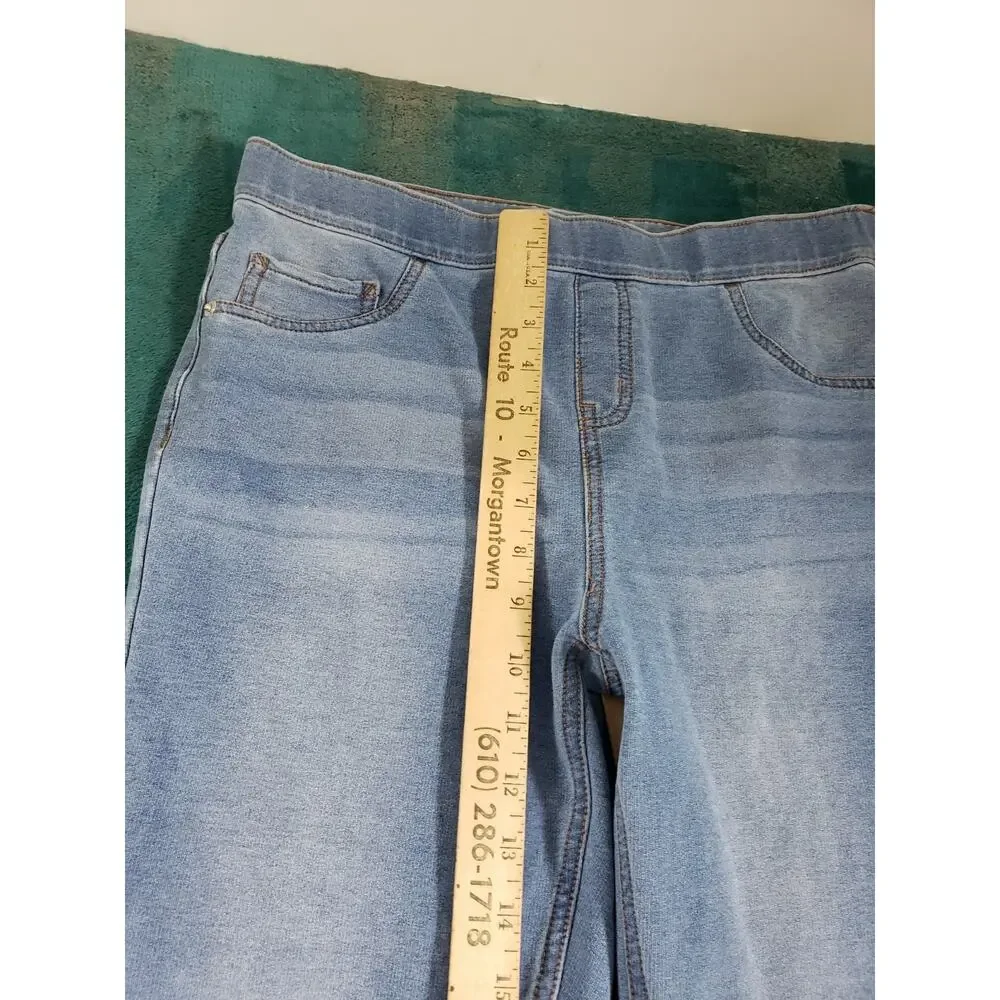 Justice Jeans Size 18 Girls Youth Blue Pants Stretch Pull On Mid Rise Legging